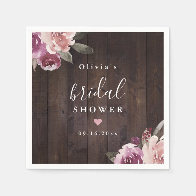 Guardanapo De Papel Chá de panela de madeiras rústicas espinhais-roxas (Frente)