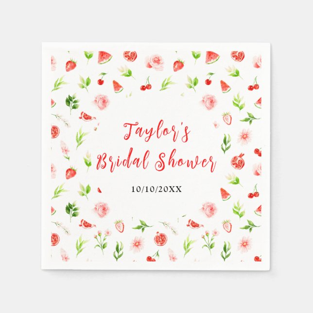 Guardanapo De Papel Chá de panela de melancia e de romã (Frente)