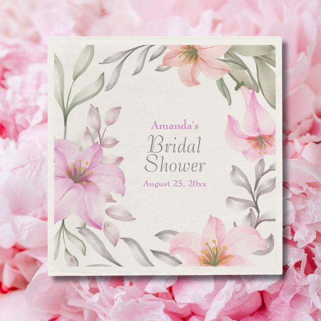 Guardanapo De Papel Chá de panela de Monograma Floral de Aquarela (Criador carregado)