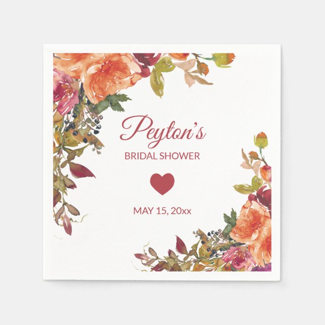 Guardanapo De Papel Chá de panela de outono Rustic Orange Rust Burgund (Frente)