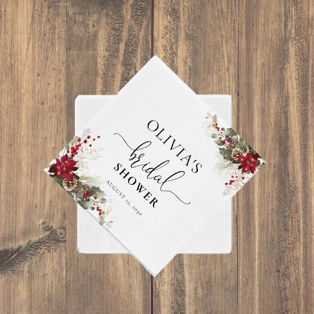 Guardanapo De Papel Chá de panela de Poinsettia Vermelha Natal (Criador carregado)