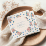 Guardanapo De Papel Chá de panela de Pontos Azuis Florais de Peony Ret<br><div class="desc">Retro Peony Floral Garden Blue Pontos Chá de panela Napkins Personalizado</div>