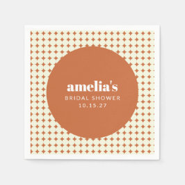 Guardanapo De Papel Chá de panela de Pontos de Terracotta Chic Moderno