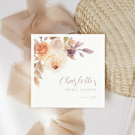 Guardanapo De Papel Chá de panela de Rosas de Folhagem Boho Fall
