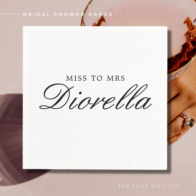 Guardanapo De Papel Chá de panela de Script Preto Simples Elegante Na  (Criador carregado)