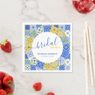 Guardanapo De Papel Chá de panela de Verão amarelo Azulejo azul