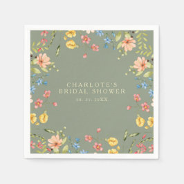 Guardanapo De Papel Chá de panela do Jardim de Sage de Flores Selvagen