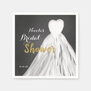 Guardanapo De Papel Chá de panela do vestido de casamento do quadro