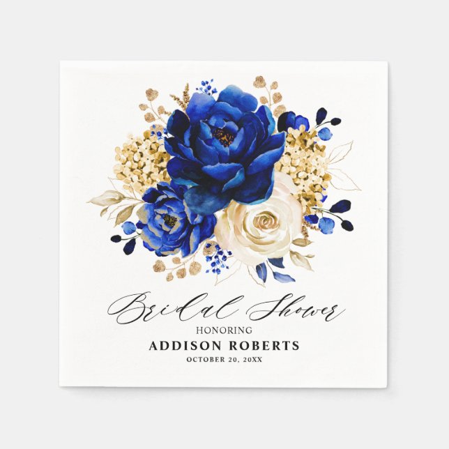 Guardanapo De Papel Chá de panela Dourado Amarelo Azul Real (Frente)