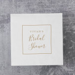 Guardanapo De Papel Chá de panela Dourado minimalista<br><div class="desc">Estes guardanapos de ouro minimalistas são perfeitos para um simples chá de casamento. A design romântica moderna apresenta ouro clássico e tipografia branca emparelhada com uma caligrafia rústica, mas elegante, com estilo voltado para a mão. Personalizável em qualquer cor. Mantenha o design simples e elegante, como está, ou personalize-o adicionando...</div>