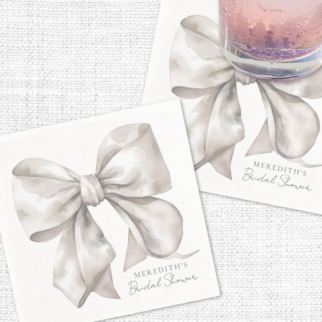 Guardanapo De Papel Chá de panela Elegante (Elegant Bow Bridal Shower Napkins)