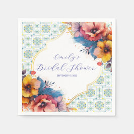 Guardanapo De Papel Chá de panela Elegante Azul do Mediterrâneo