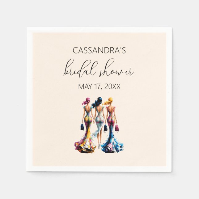 Guardanapo De Papel Chá de panela Elegante para Meninas de Vestir (Frente)