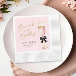 Guardanapo De Papel Chá de panela Elegante rosa Brunch e Bubble