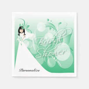 Guardanapo De Papel Chá de panela em um verde e em um branco bonito