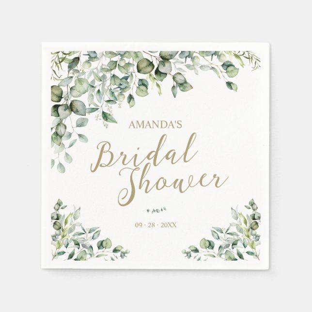 Guardanapo De Papel Chá de panela Eucalyptus Dourado (Frente)