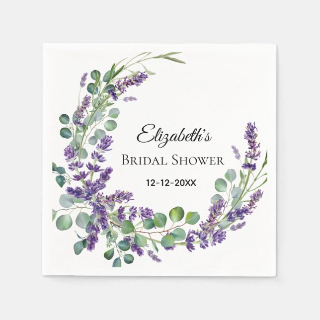 Guardanapo De Papel Chá de panela Eucalyptus Lavanda boho personalizad (Frente)