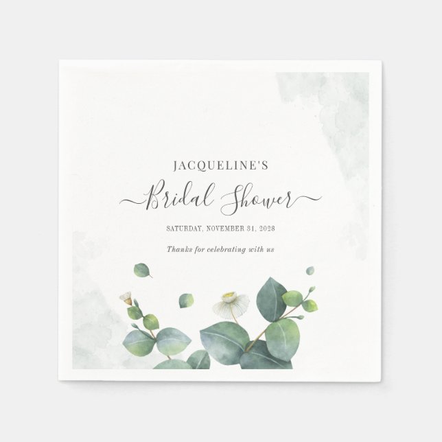 Guardanapo De Papel Chá de panela Eucalyptus Succulent Greenerence (Frente)