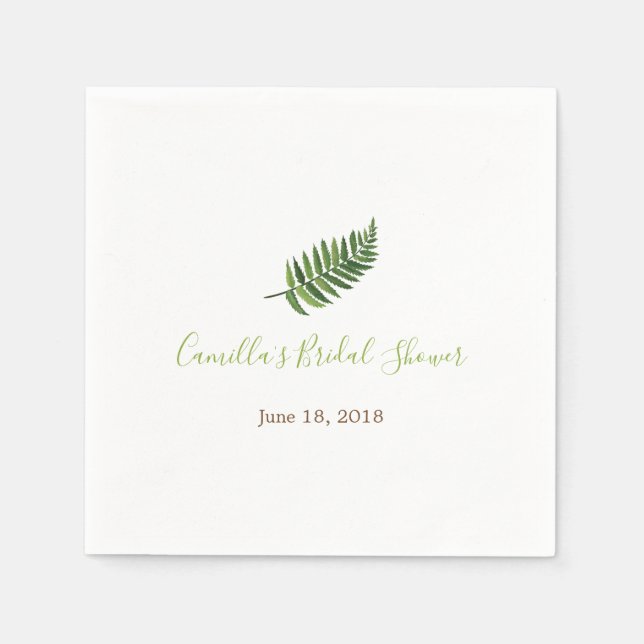 Guardanapo De Papel Chá de panela Fern Botânico - Coquetel Napkin (Frente)