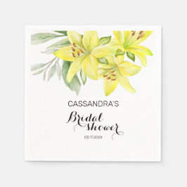 Guardanapo De Papel Chá de panela Floral Amarelo Elegante Primavera