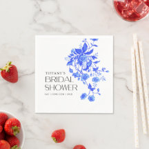 Chá de panela Floral Azul Toile Francês Vintage