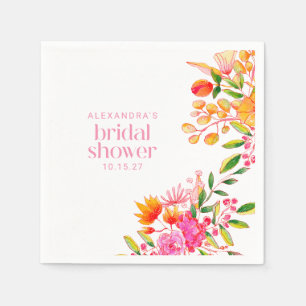 Guardanapo De Papel Chá de panela Floral Cor de Água Laranja Moderna