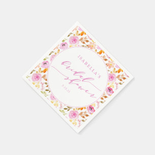 Guardanapo De Papel Chá de panela Floral de Cor de Água Girada Rosa 