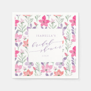 Guardanapo De Papel Chá de panela Floral de Cor de Água Púrpura, Co