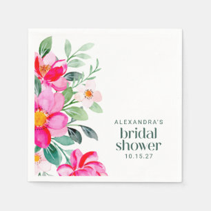 Guardanapo De Papel Chá de panela Floral de Cor de Água Rosa Brilhan