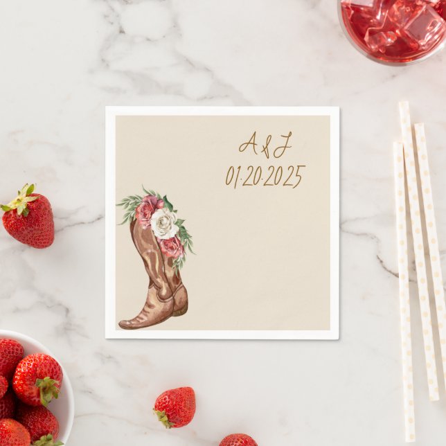 GUARDANAPO DE PAPEL CHÁ DE PANELA FLORAL DE COWBOY (Insitu)