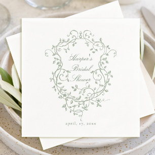 Guardanapo De Papel Chá de panela Floral de Crest Verde Sage