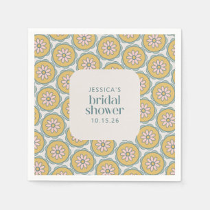 Guardanapo De Papel Chá de panela Floral de Pastel Retro Boho Mandala