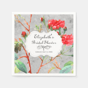 Guardanapo De Papel Chá de panela Floral de Rosa de Coral Vintage