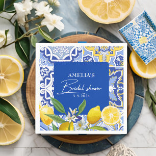 Guardanapo De Papel Chá de panela Floral Elegante Mediterrânica Lemon