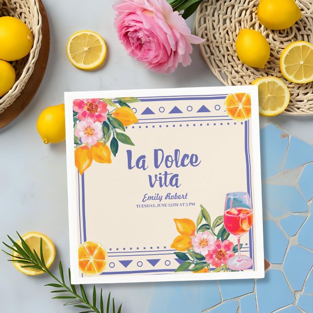 Guardanapo De Papel Chá de panela Floral italiano Lemon Dolce Vita (Criador carregado)