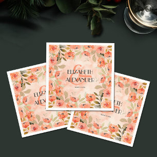 Guardanapo De Papel Chá de panela Floral Laranja Aquarela