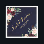 Guardanapo De Papel Chá de panela Floral Marinho Vermelho de Marsala<br><div class="desc">Watercolor Burgundy Red Marinho Floral Rustic Boho Cocktail guardanapos de papel. Perfeito para um casamento outono. O design apresenta um buquê espantoso de burgundy / Marsala, pêssego, marinho/rosa com folhas correspondentes. Por favor, encontre mais designs e variações na minha loja de "blisswedingpaperie". E sinta-se à vontade para contactar-me para quaisquer...</div>