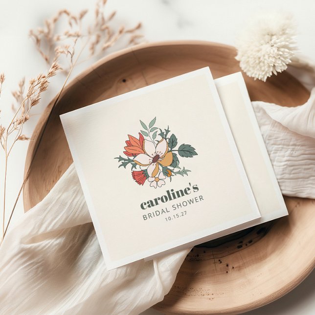 Guardanapo De Papel Chá de panela Floral Nouveau Retroboêmico Personal (Criador carregado)