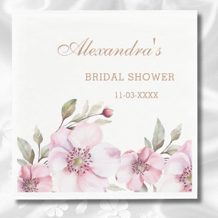 Guardanapo De Papel Chá de panela Floral Rosa Blush Feminino