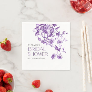 Guardanapo De Papel Chá de panela Floral Roxo do Toile Francês Vintage