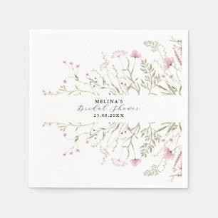 Guardanapo De Papel Chá de panela Floral Selvagem Rosa Elegante