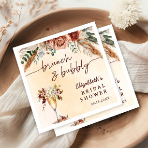 Guardanapo De Papel Chá de panela Floral Terracotta Boho