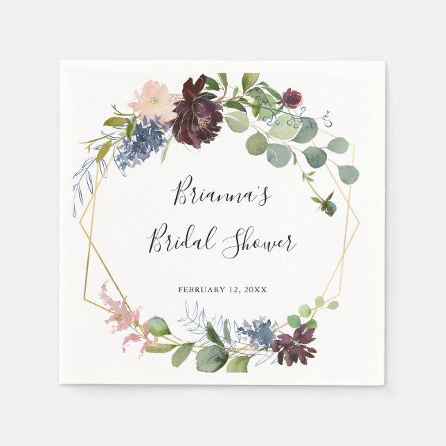 Guardanapo De Papel Chá de panela Geométrico Dourado Burgundy (Frente)