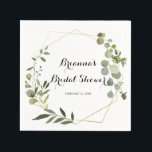 Guardanapo De Papel Chá de panela geométrico Dourado de caligrafia tro<br><div class="desc">Esses guardanapos de chá de panela para caligrafia geométrica tropical de ouro são perfeitos para um simples chá de casamento. A design apresenta lindas folhas verdes pintadas à mão,  enfeitando um quadro geométrico dourado.</div>