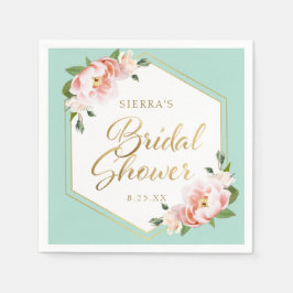 Guardanapo De Papel Chá de panela Geométrico Dourado Verde de Mint Ros