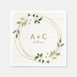 Guardanapo De Papel Chá de panela Geométrico Faux Foil Greenery