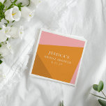 Guardanapo De Papel Chá de panela Laranja Cor-de-Rosa Geométrico Moder<br><div class="desc">Chá de panela das Formas Geométricas Cor-de-Rosa e Laranja Moderno Nápoles</div>