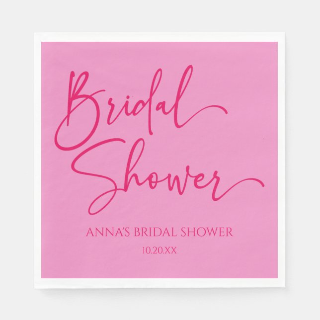 Guardanapo De Papel Chá de panela Mínimo Moderno Rosa Quente (Frente)