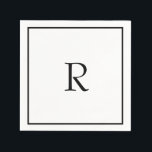 Guardanapo De Papel Chá de panela Monogramas Nome Casamento Branco Pre<br><div class="desc">Projetado com modelo de texto para monograma inicial que você pode personalizar!</div>