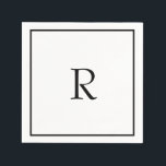 Guardanapo De Papel Chá de panela Monogramas Nome Casamento Branco Pre<br><div class="desc">Projetado com modelo de texto para monograma inicial que você pode personalizar!</div>